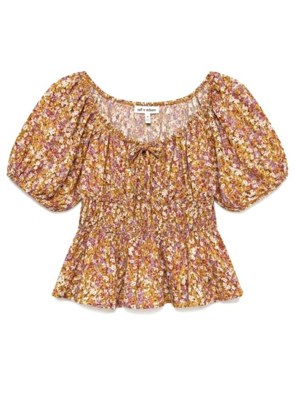Cottagecore Milkmaid Puff Sleeve Peasant Top Womens Size Medium Soft Girl